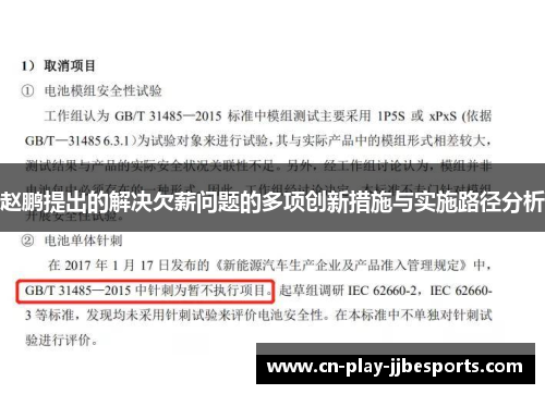 赵鹏提出的解决欠薪问题的多项创新措施与实施路径分析