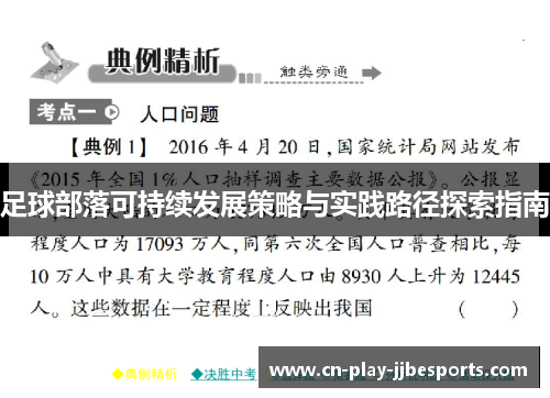 足球部落可持续发展策略与实践路径探索指南